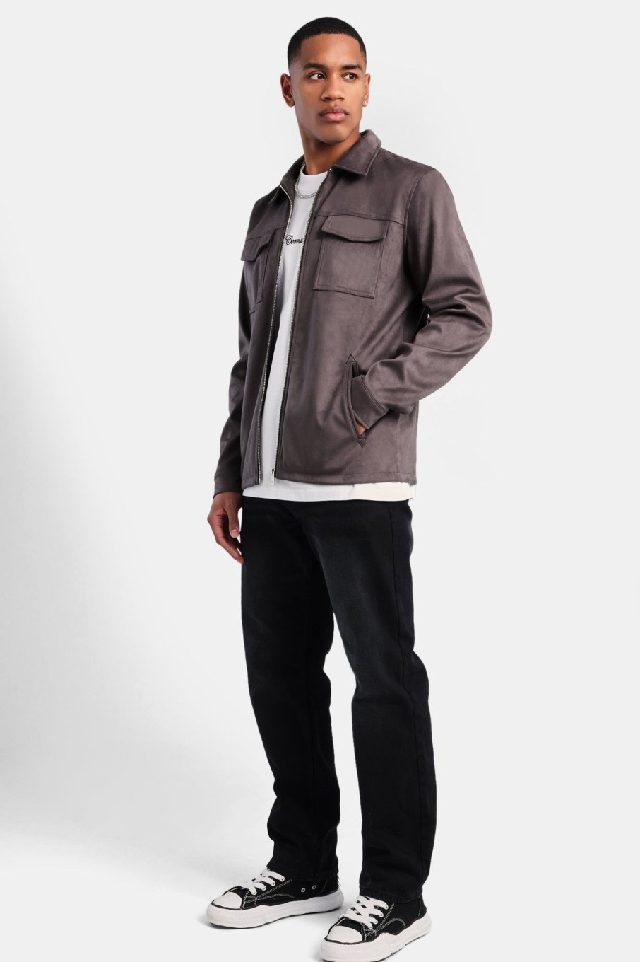 Outerwear | cernucci Outerwear Suedette Zip Through Jacket - Brown