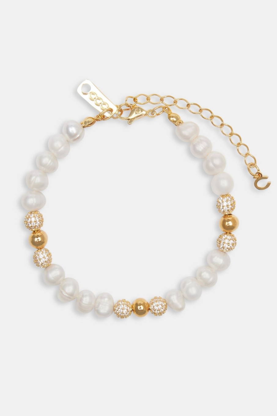 Pearl Necklaces & Bracelets | cernucci Pearl Necklaces & Bracelets Baroque Freshwater Pearl Gold Ice Ball Bracelet - Gold