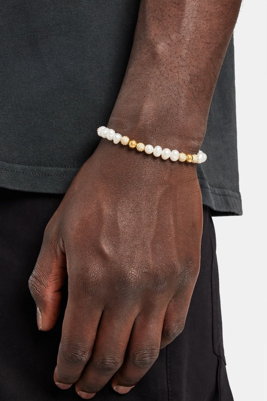 Pearl Necklaces & Bracelets | cernucci Pearl Necklaces & Bracelets Baroque Freshwater Pearl Gold Ice Ball Bracelet - Gold