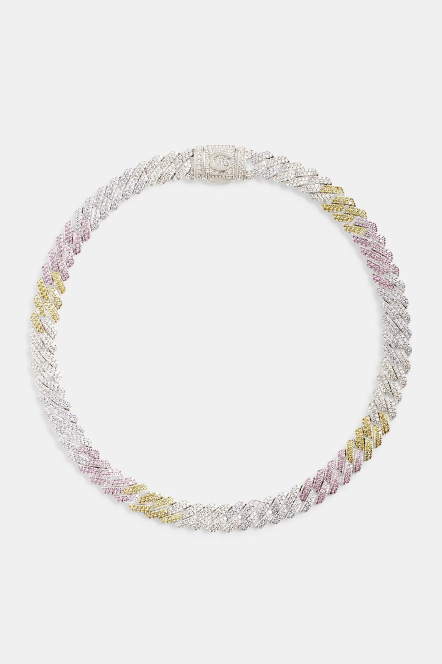 Chokers | JWL-CHN Chokers 10Mm Iced Cz Pastel Ombre Prong Cuban Choker