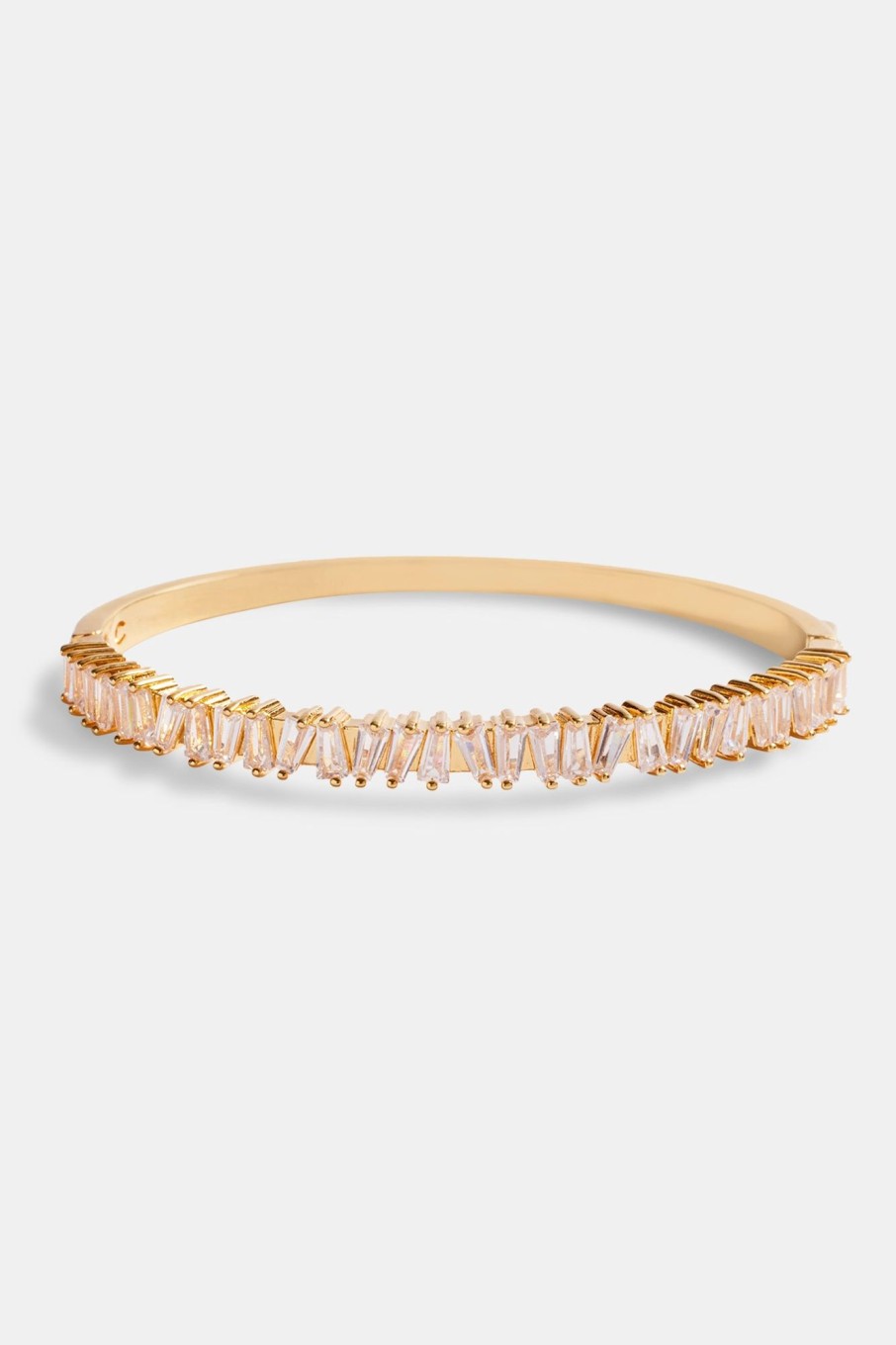 Iced Jewellery | JWL-BRA Iced Jewellery Gold Plated 4Mm Triangle Cz Bangle