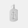 Cross Jewellery | cernucci Cross Jewellery Iced Cz Debossed Celtic Cross Dog Tag Pendant