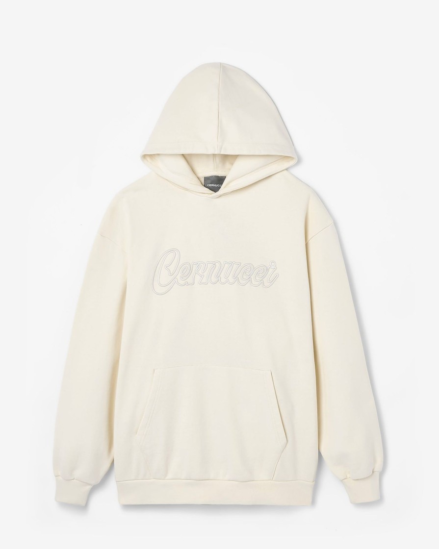 Hoodies & Sweatshirts | cernucci Hoodies & Sweatshirts Cernucci Embroidered Hoodie - Ecru