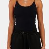 T-Shirts & Tops | CLO-TOP T-Shirts & Tops Bodysuit With Rhinestone Straps - Black