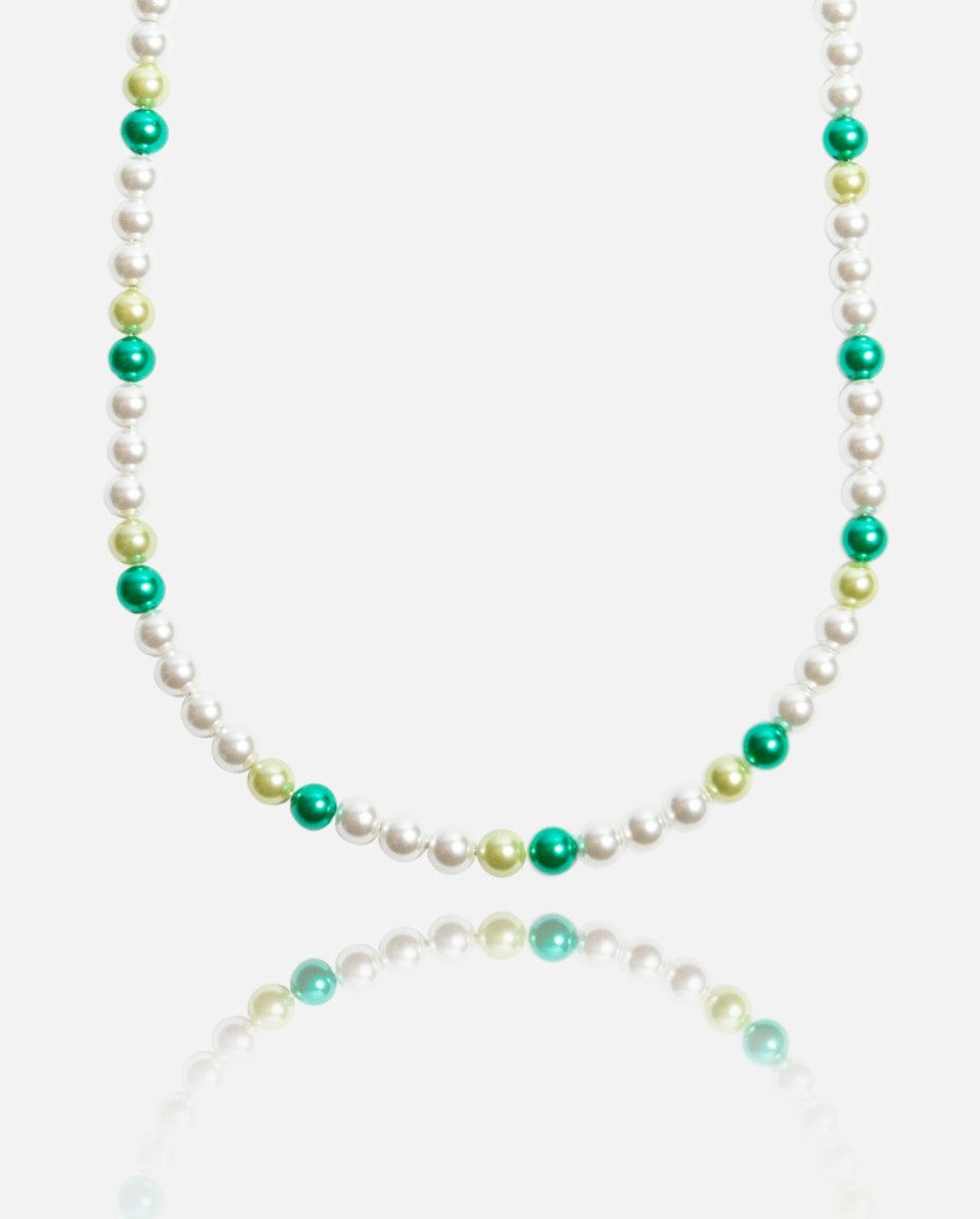 Necklaces | cernucci Necklaces 6Mm Pearl Necklace - Green Alternate