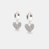 Iced Jewellery | JWL-EAR Iced Jewellery Iced Heart Huggie Hoop Earrings - White