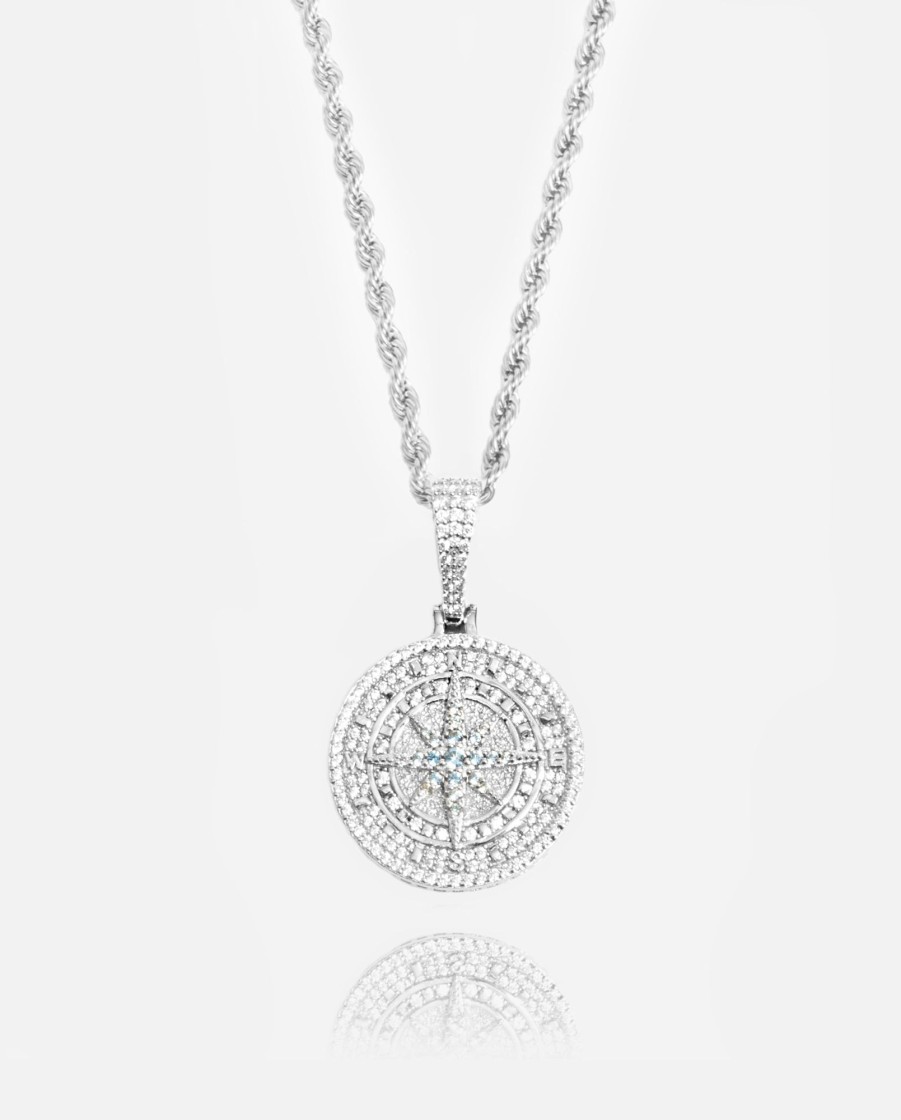 Cernucci X Phil Foden | cernucci Cernucci X Phil Foden 925 Iced Compass Pendant