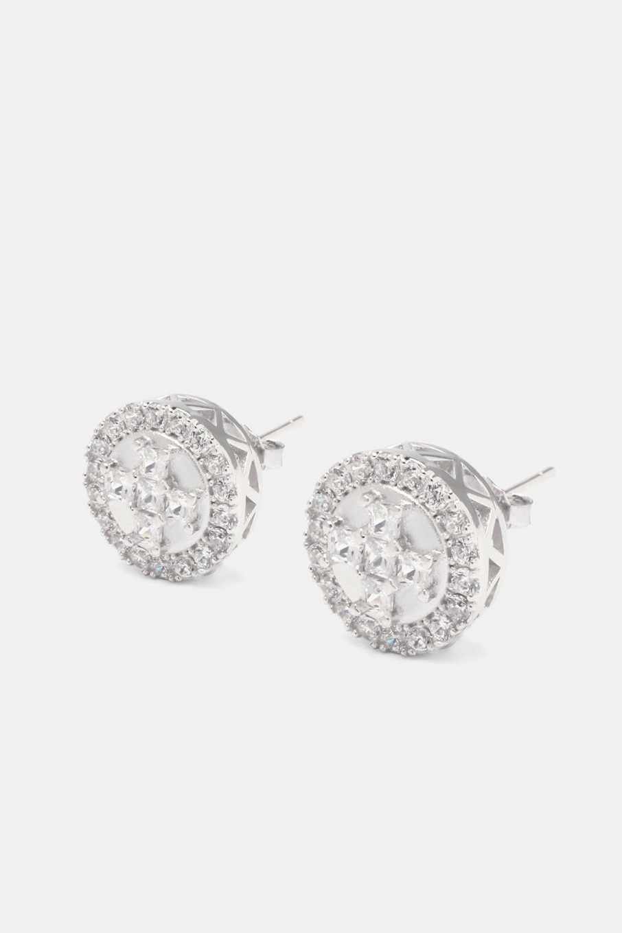 Earrings | JWL-EAR Earrings Round Cluster Stud Earrings - White