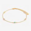 Anklets | JWL-ANK Anklets Multicolour Bezel Stone Anklet - Gold