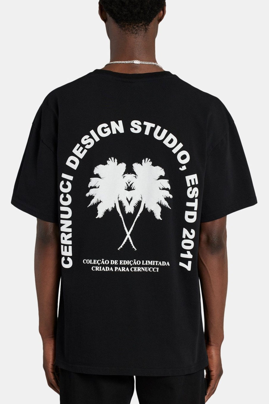 T-Shirts & Vests | cernucci T-Shirts & Vests Oversized Palm T-Shirt - Black