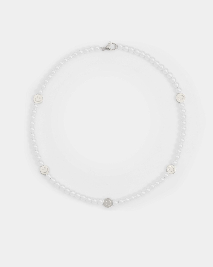 Necklaces | cernucci Necklaces 6Mm Pearl U0026 Face Motif Necklace