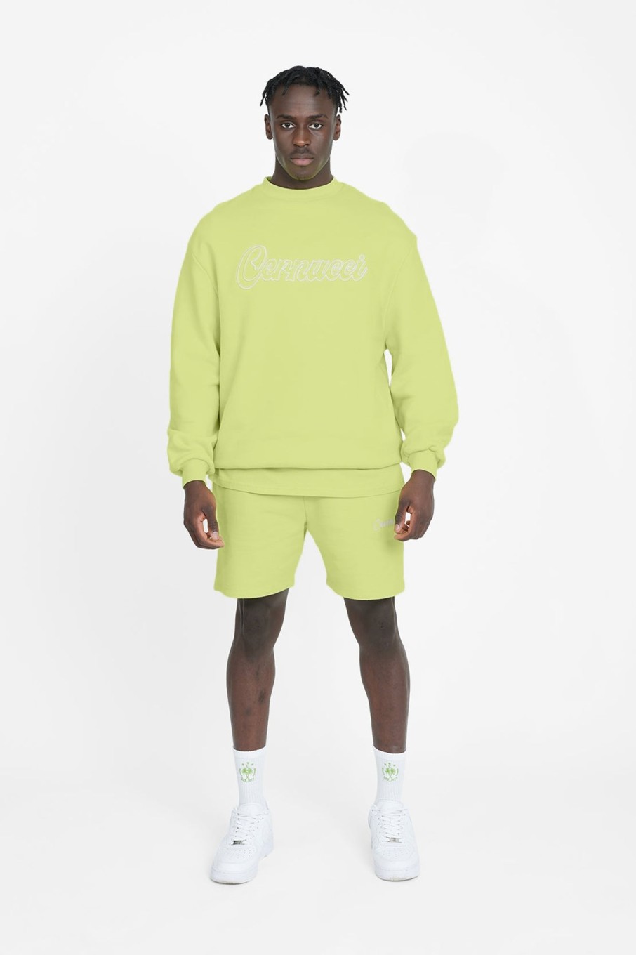 Hoodies & Sweatshirts | cernucci Hoodies & Sweatshirts Cernucci Embroidered Sweatshirt - Lime