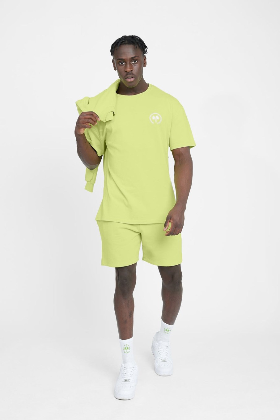 Hoodies & Sweatshirts | cernucci Hoodies & Sweatshirts Cernucci Embroidered Sweatshirt - Lime