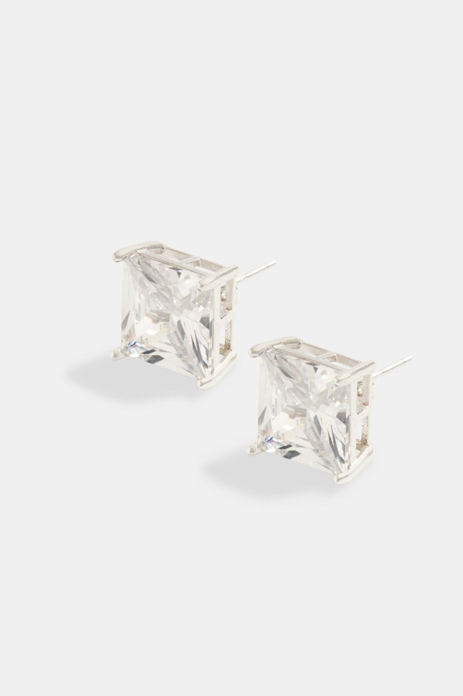 Earrings | cernucci Earrings 10Mm Square Cut Stud Earrings