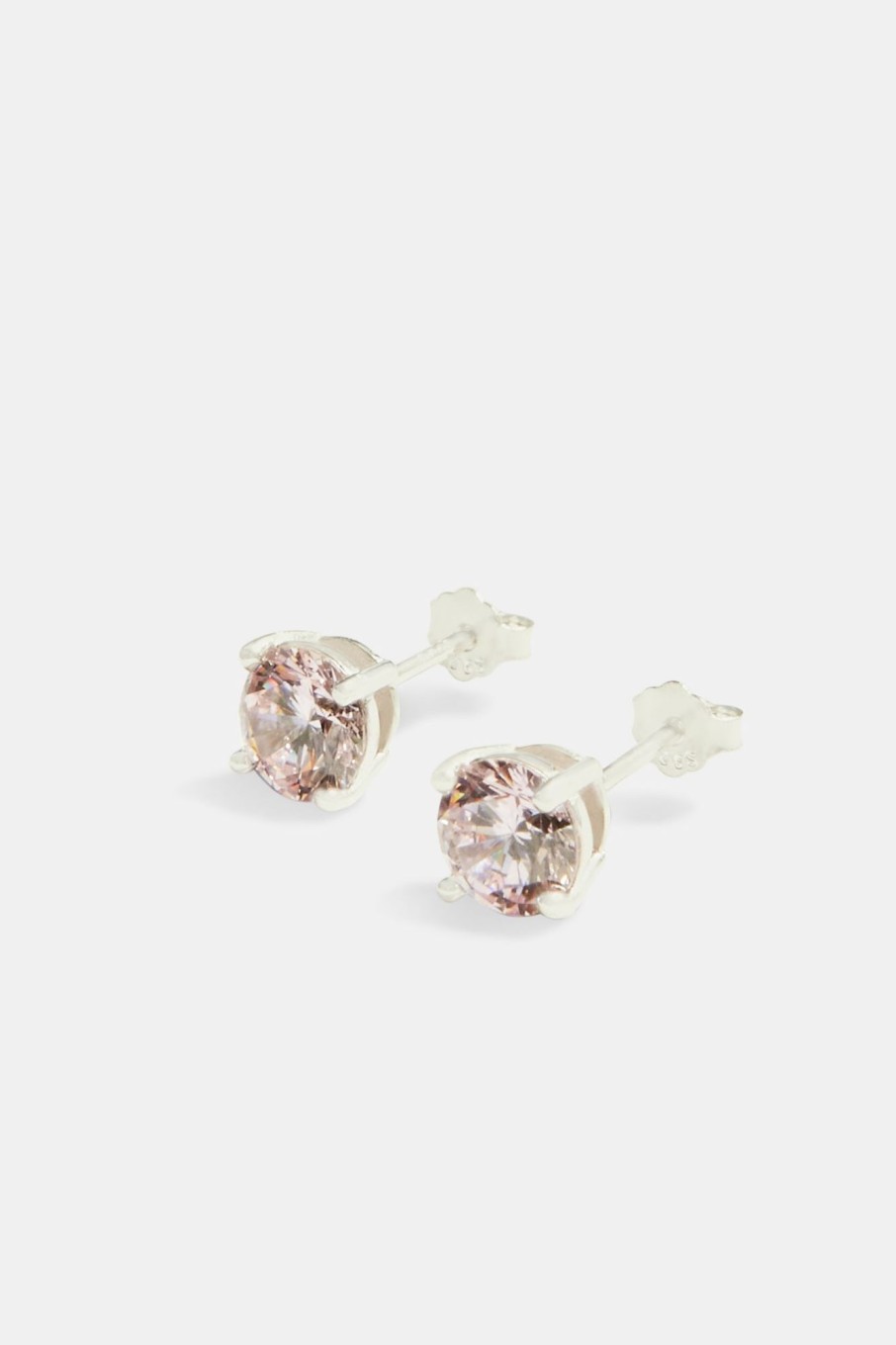 Earrings | JWL-EAR Earrings 6Mm Round Cut Stud Earrings - Light Pink