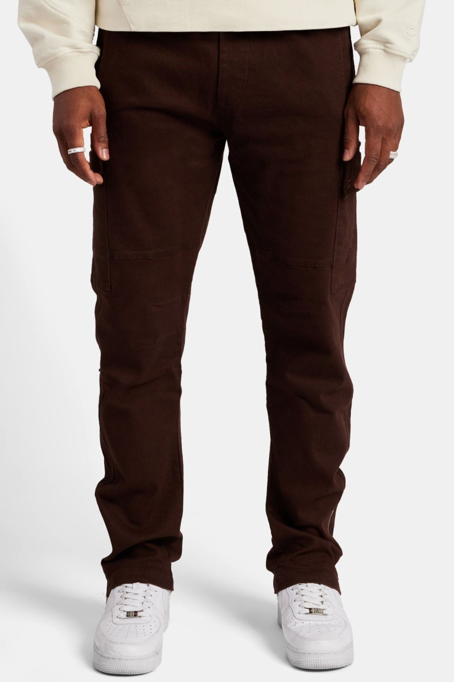 Trousers & Joggers | CLO-BOT-TRO Trousers & Joggers Zip Hem Cargo Trouser - Chocolate