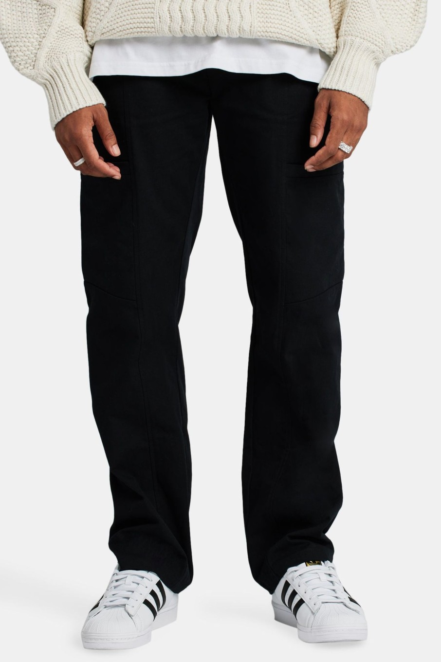 Trousers & Joggers | CLO-BOT-TRO Trousers & Joggers Cernucci Colectivo Varsity Cargo Trousers - Black