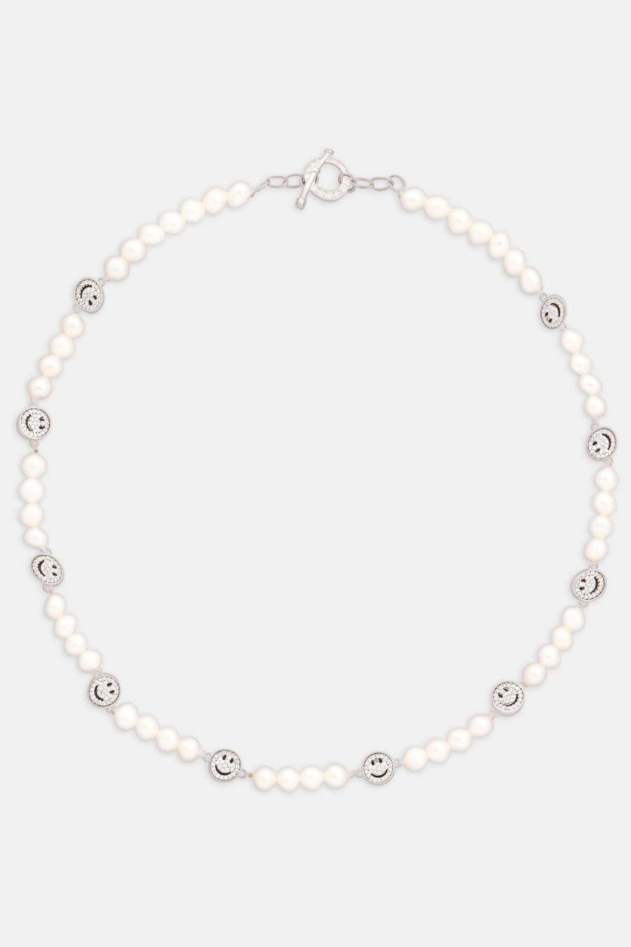 Pearl Necklaces & Bracelets | cernucci Pearl Necklaces & Bracelets Pearl And Iced Face Motif Necklace