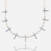 Necklaces | cernucci Necklaces 6Mm Pearl Multi Cross Necklace