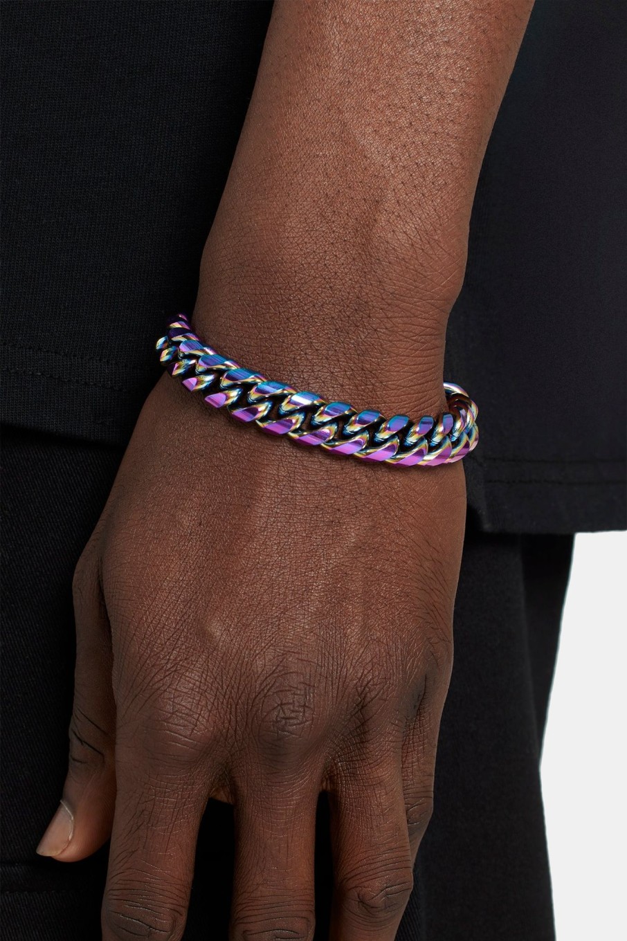 Bracelets & Bangles | cernucci Bracelets & Bangles Stainless Steel Oil Slick Cuban Bracelet