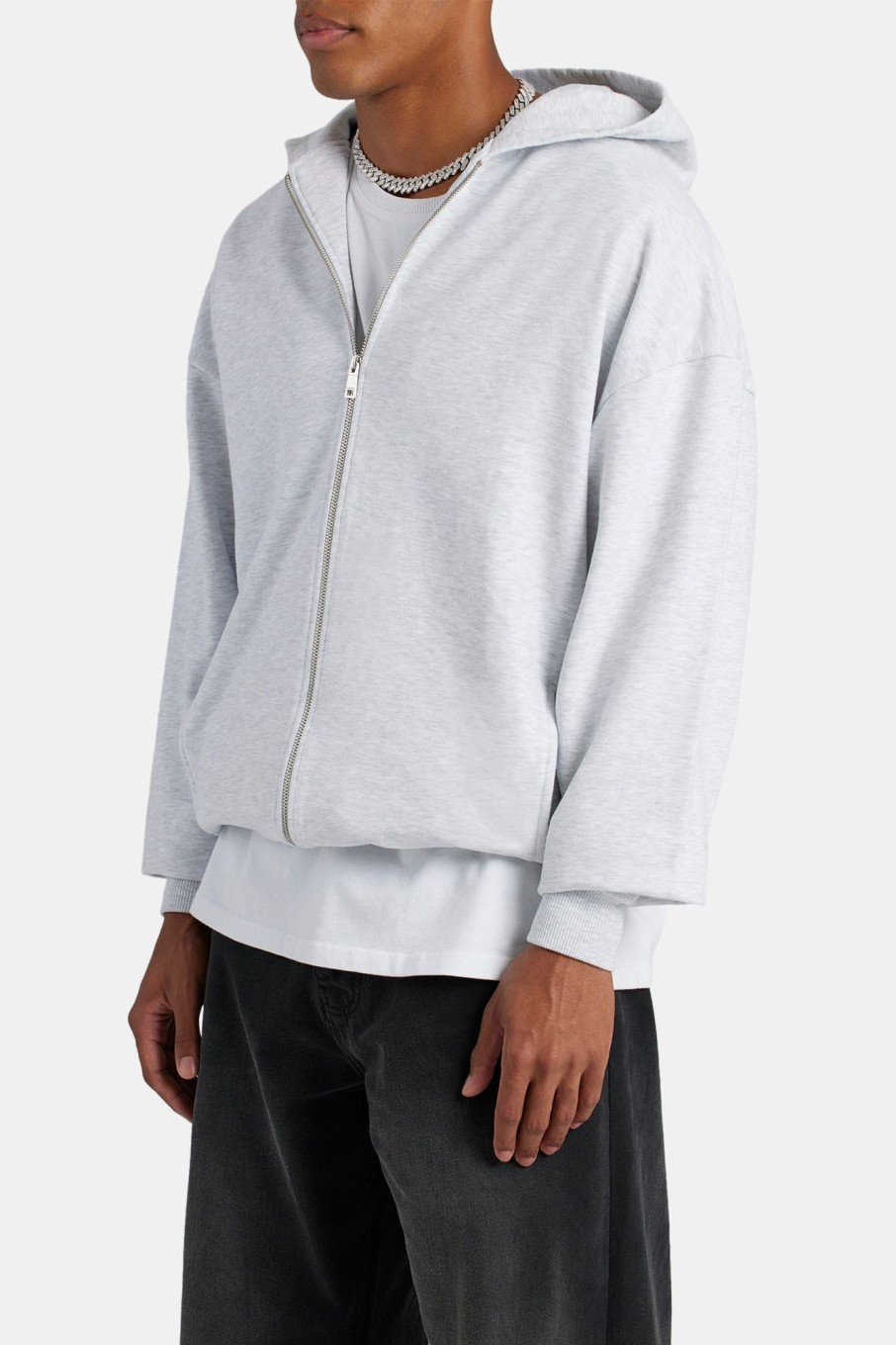 Hoodies & Sweatshirts | cernucci Hoodies & Sweatshirts Zip Through Hoodie - Ash Grey