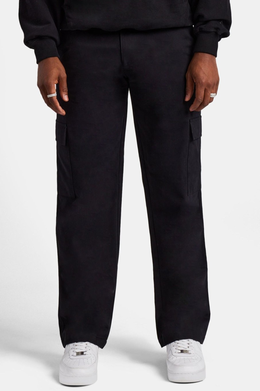 Trousers & Joggers | CLO-BOT-TRO Trousers & Joggers Fixed Waistband Relaxed Cargo Trouser - Black