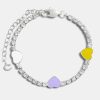 Bracelets & Bangles | JWL-BRA Bracelets & Bangles Iced Cz And Enamel Heart Tennis Bracelet