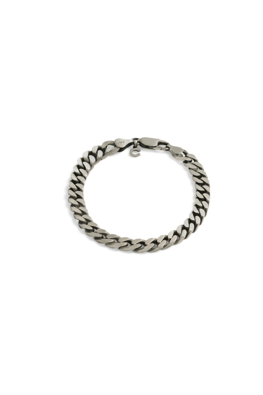 925 Sterling Silver | cernucci 925 Sterling Silver 925 Sterling Silver Oxidised Flat Cuban Bracelet