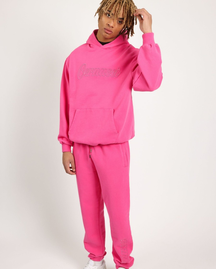 Hoodies & Sweatshirts | cernucci Hoodies & Sweatshirts Cernucci Embroidered Hoodie - Pink