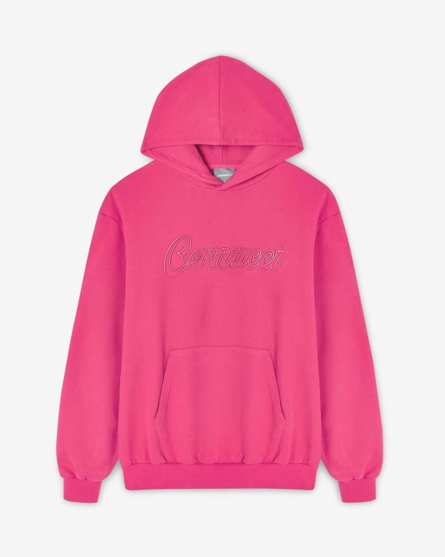 Hoodies & Sweatshirts | cernucci Hoodies & Sweatshirts Cernucci Embroidered Hoodie - Pink