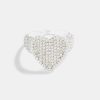 Iced Jewellery | JWL-RNG Iced Jewellery Sterling Silver Iced Cz Baguette Heart Ring