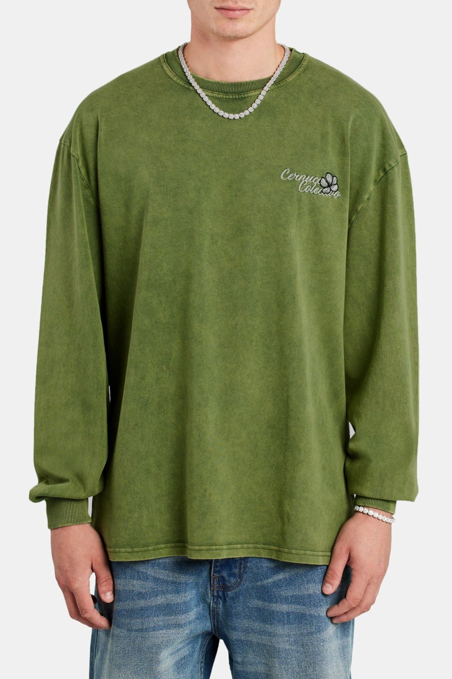 T-Shirts & Vests | cernucci T-Shirts & Vests Cernucci Collection Washed Long Sleeve T-Shirt