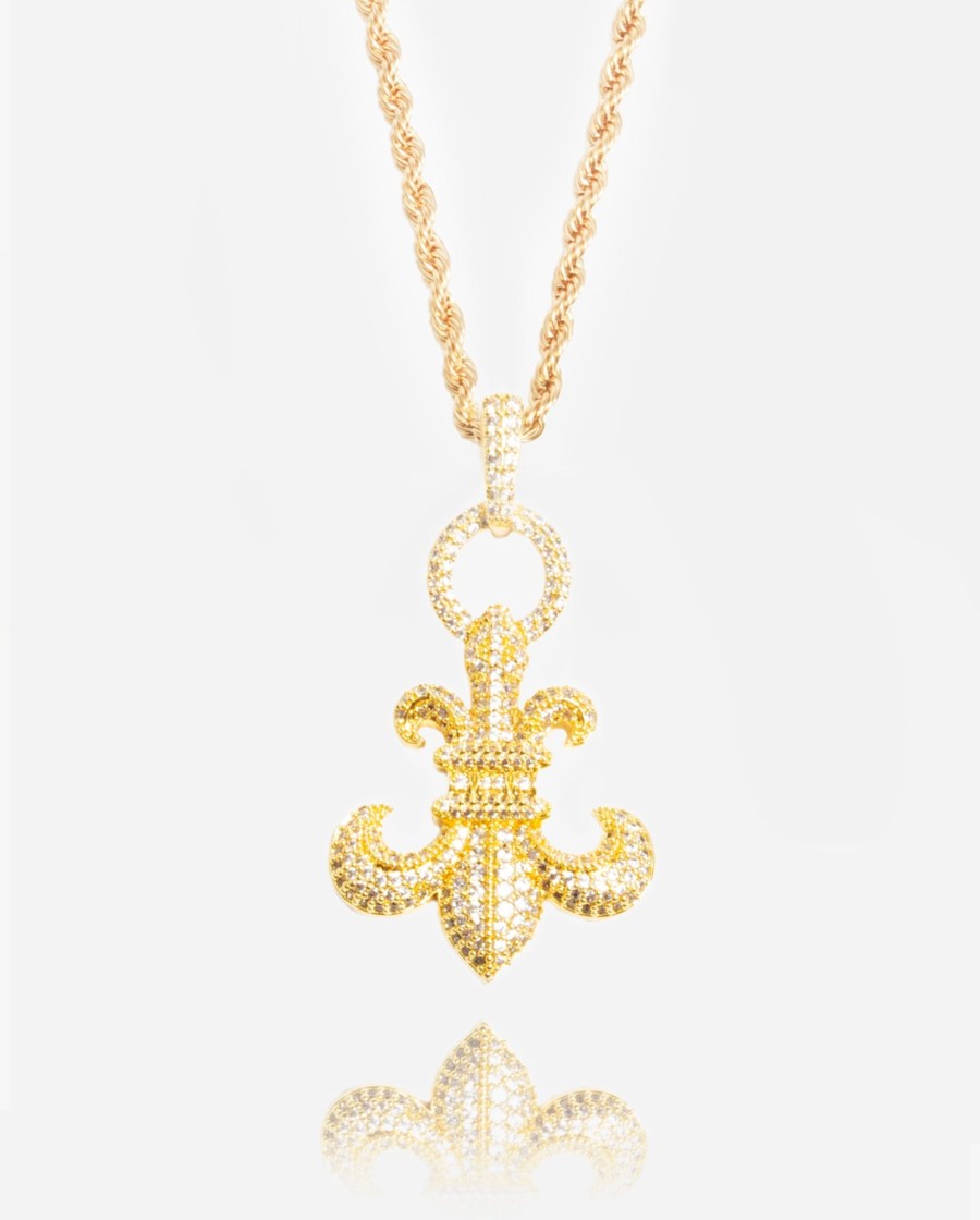 Jewellery Sets | cernucci Jewellery Sets Iced Fleur Pendant - Gold