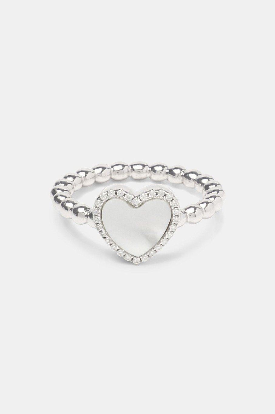 Pearls | JWL-RNG Pearls Mother Of Pearl Heart Ring - White