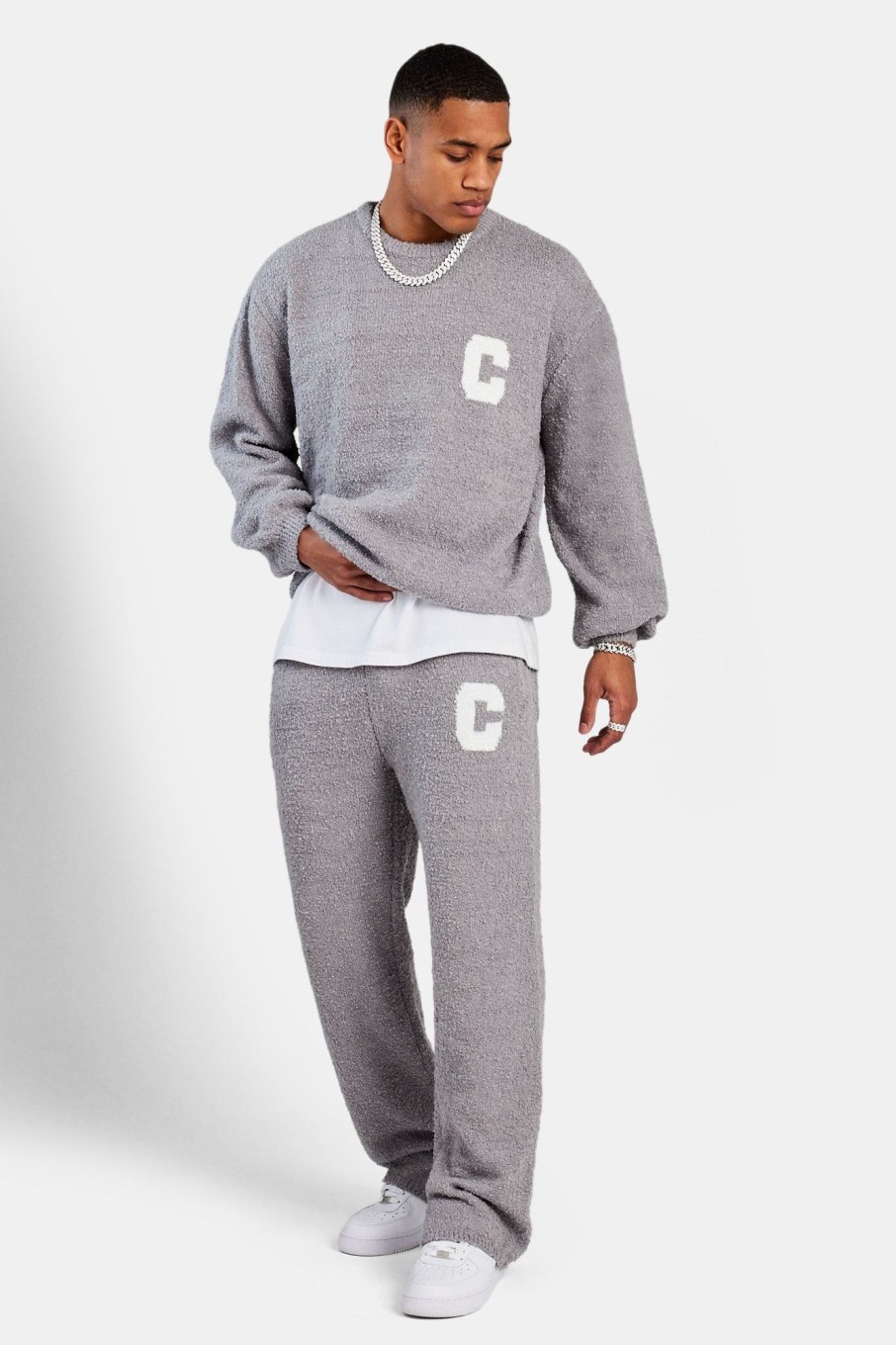 Trousers & Joggers | CLO-BOT-TRO Trousers & Joggers Textured Knitted Split Hem Jogger