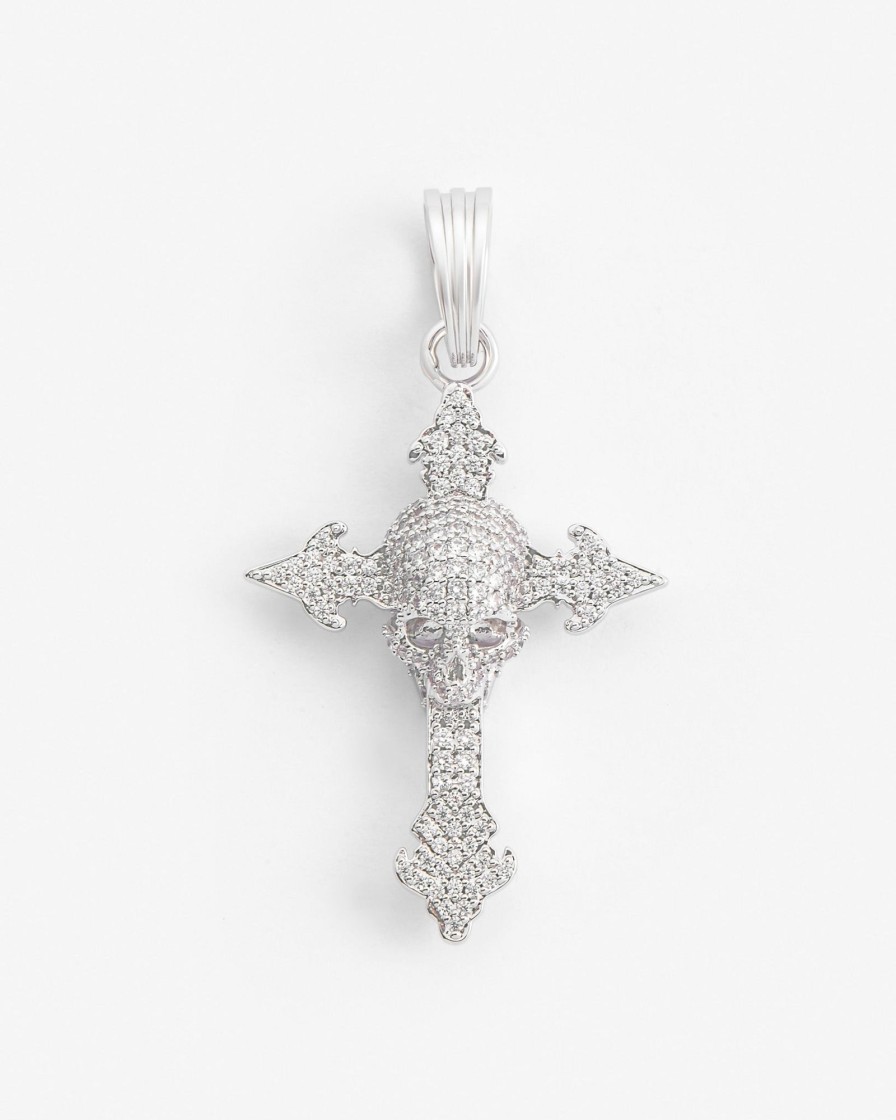 Cross Jewellery | cernucci Cross Jewellery Iced Skull Cross Pendant