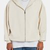 Hoodies & Sweatshirts | cernucci Hoodies & Sweatshirts Oversized Zip Through Hoodie - Oat