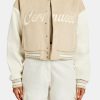 Outerwear | CLO-TOP-OUT Outerwear Cernucci Womens Varsity Bomber Jacket - Stone