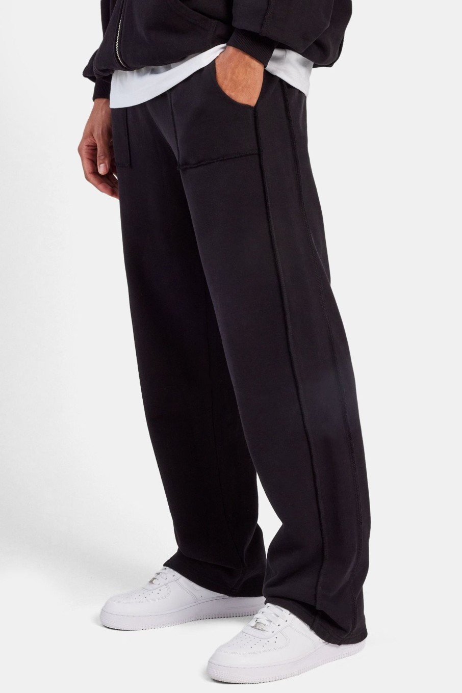 Trousers & Joggers | cernucci Trousers & Joggers Exposed Seam Straight Leg Jogger - Black