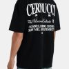 T-Shirts & Vests | cernucci T-Shirts & Vests Oversized Cernucci Text Print T-Shirt - Black