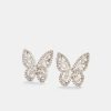 Earrings | JWL-EAR Earrings Sterling Silver Iced Cz Baguette Butterfly Stud Earrings