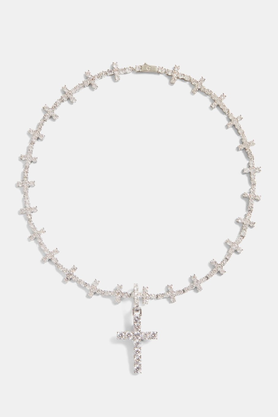 Necklaces | JWL-NECK Necklaces 10Mm Iced Cz Cross Chain With 35Mm Cross Pendant