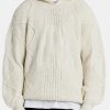 Knitwear | CLO-TOP-HS-KTW-HOOD Knitwear Ccc Cable Knit Varsity Hoodie - Ecru