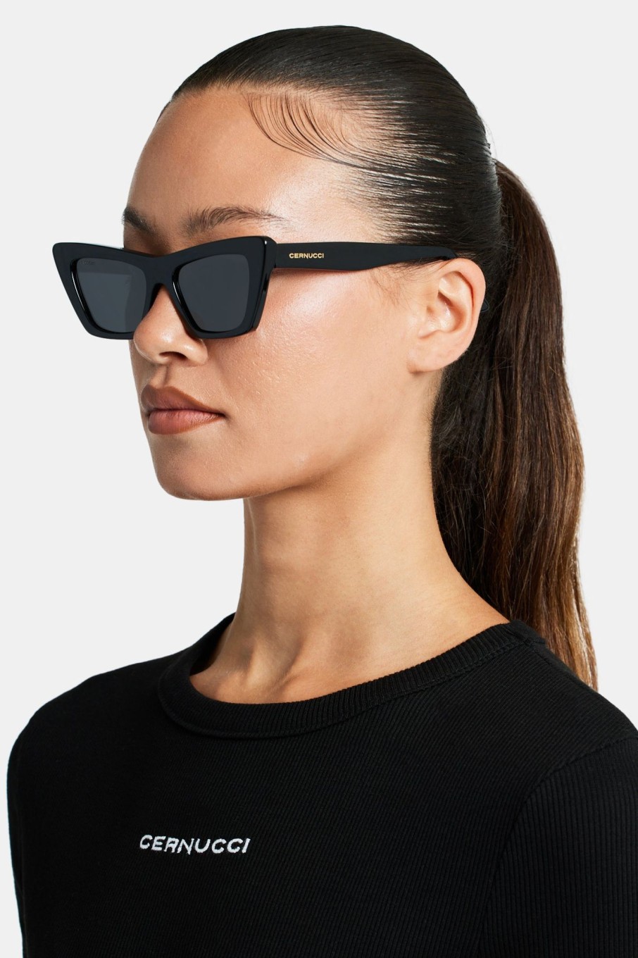 Accessories | CLO-ACC Accessories Square Cat Eye Acetate Frame Sunglasses - Black