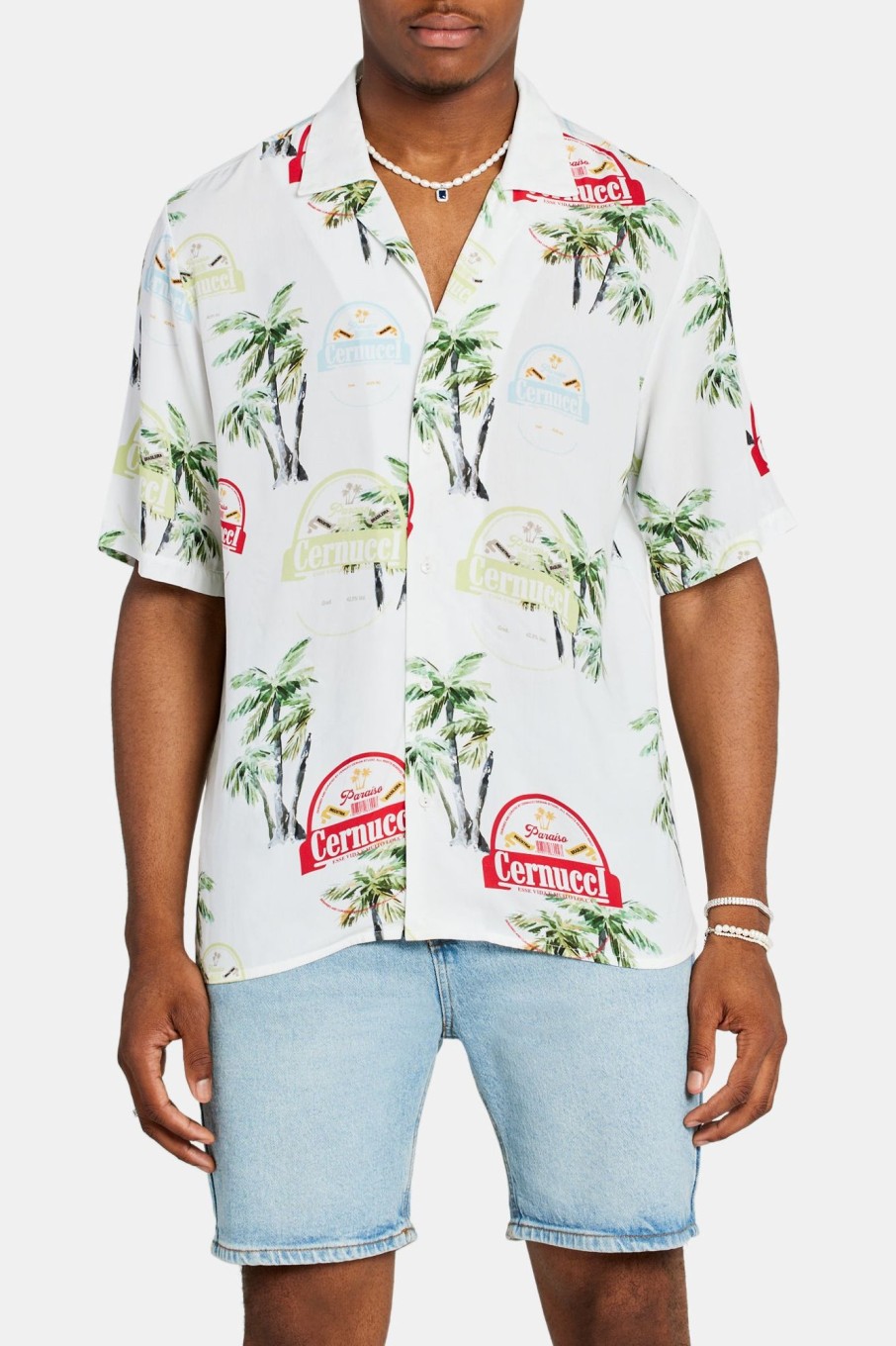 Shirts | CLO-TOP-SHIR Shirts Cernucci Palm Repeat Printed Shirt