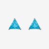 Earrings | cernucci Earrings 6Mm Iced Blue Triangle Stud Earrings