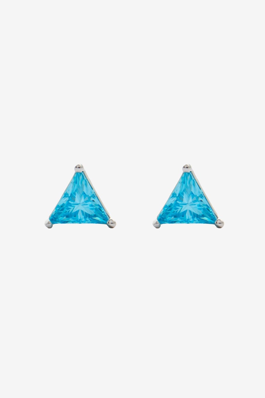 Earrings | cernucci Earrings 6Mm Iced Blue Triangle Stud Earrings