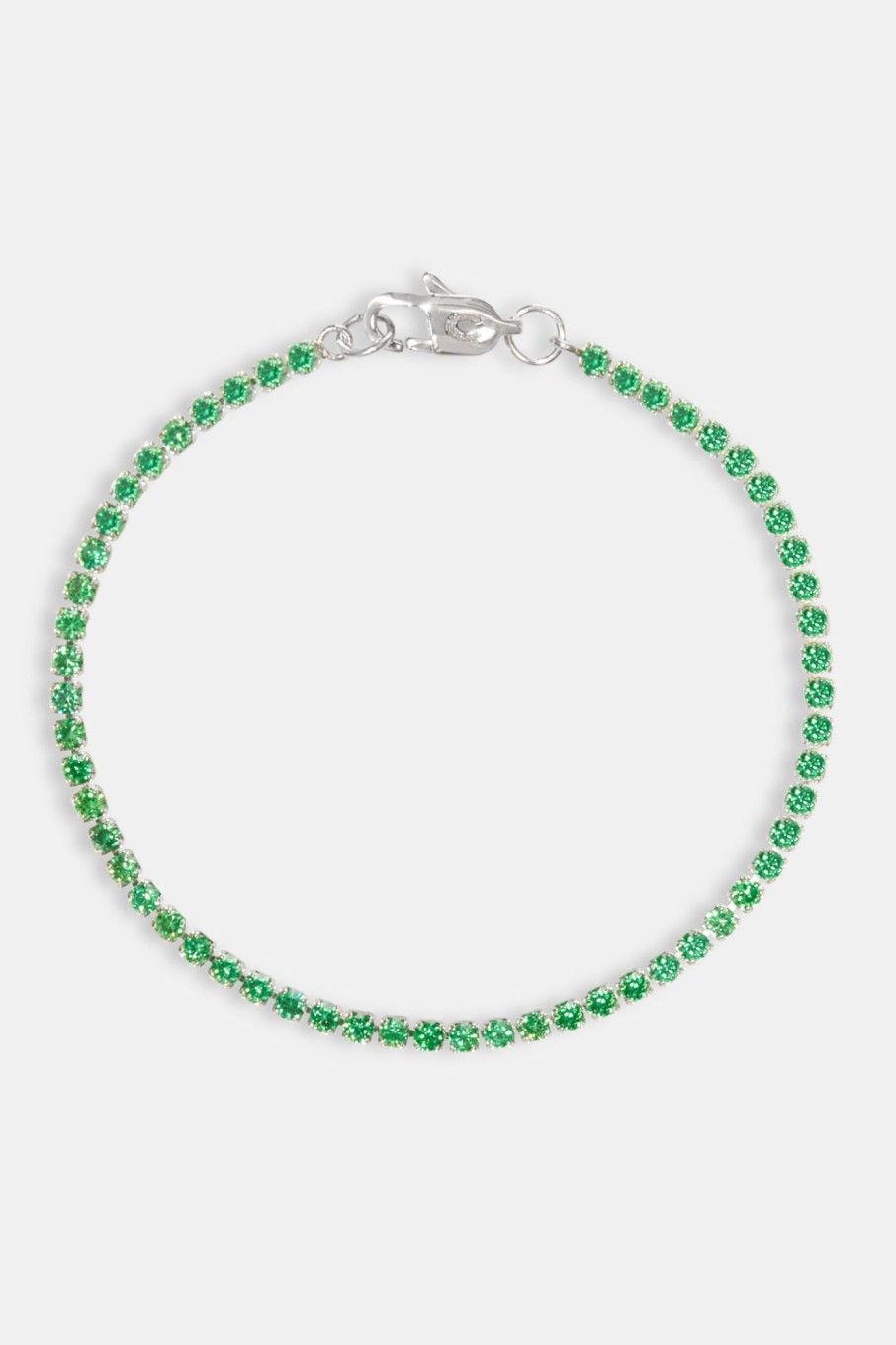 Bracelets & Bangles | cernucci Bracelets & Bangles Micro Tennis Bracelet Green - White 2.5Mm