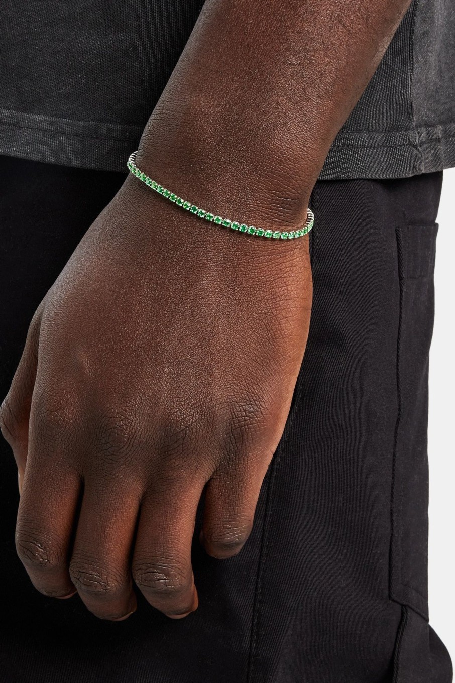 Bracelets & Bangles | cernucci Bracelets & Bangles Micro Tennis Bracelet Green - White 2.5Mm