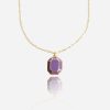 Necklaces | JWL-NECK Necklaces Emerald Cut Charm Necklace - Purple